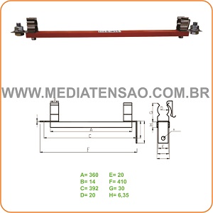 Base para fusíveis tipo TP 36KV