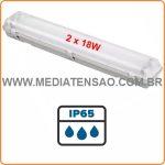 Luminária hermética IP 65 para Cabine Primária 2 x 18w