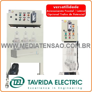 4-Disjuntor Tavrida a vácuo 17,5 kV 800 a 20 kA High Tech – TVD – com  módulo micro processado cm-16 110/220v, On Board com trafos de corrente e relé de proteção