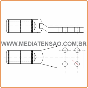 Terminal de Compressão 2 Compressores e 4 Furos NEMA – TCB50-N4