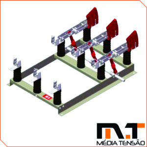 Chave seccionadora tripolar, 25Kv – 800A Abertura SOB Carga, COM Base Para Fusível HH, Uso Abrigado.