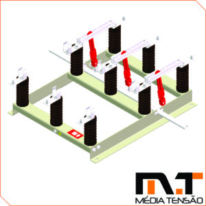 Chave seccionadora tripolar, 15Kv – 800A Abertura SEM Carga, COM Base Para Fusivel HH.