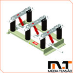 Chave seccionadora tripolar, 15Kv – 400A Abertura SEM Carga, Uso Abrigado